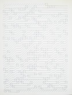 Serie Números primos. Dibujo con tinta e hilo. 65x50 cm. 1984
